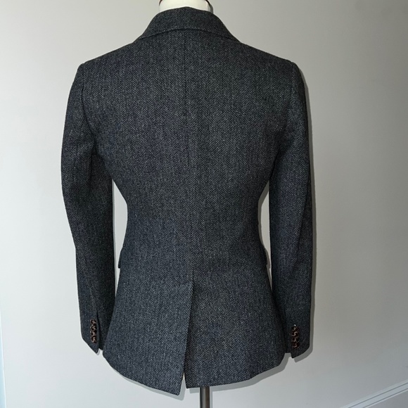 J.Crew Jacket/Blazer Size 2 Black/White/Gray w/ Leather Buttons - Picture 5 of 16